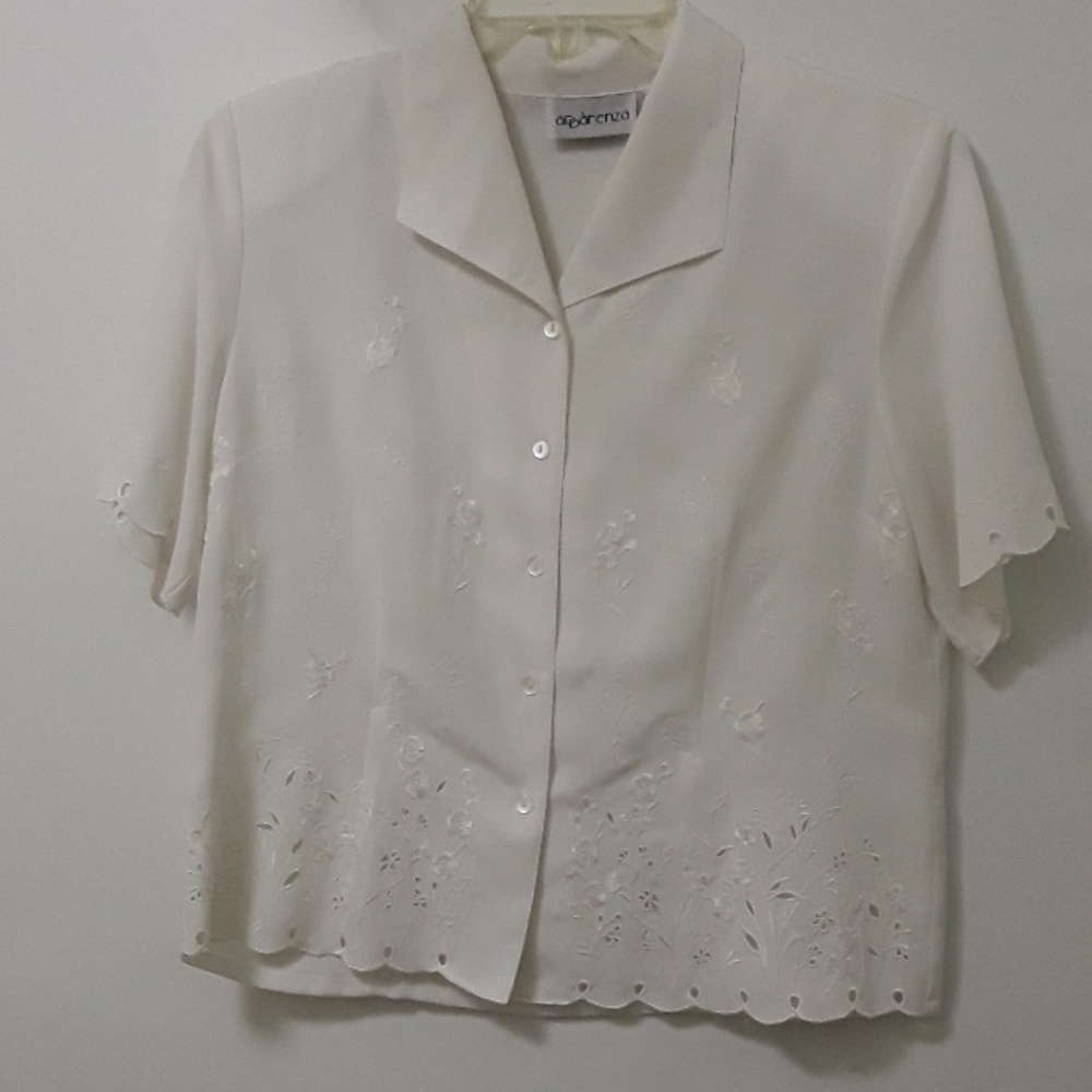 Women's Appranza White Dress Blouse Size SP - Picture 2 of 5